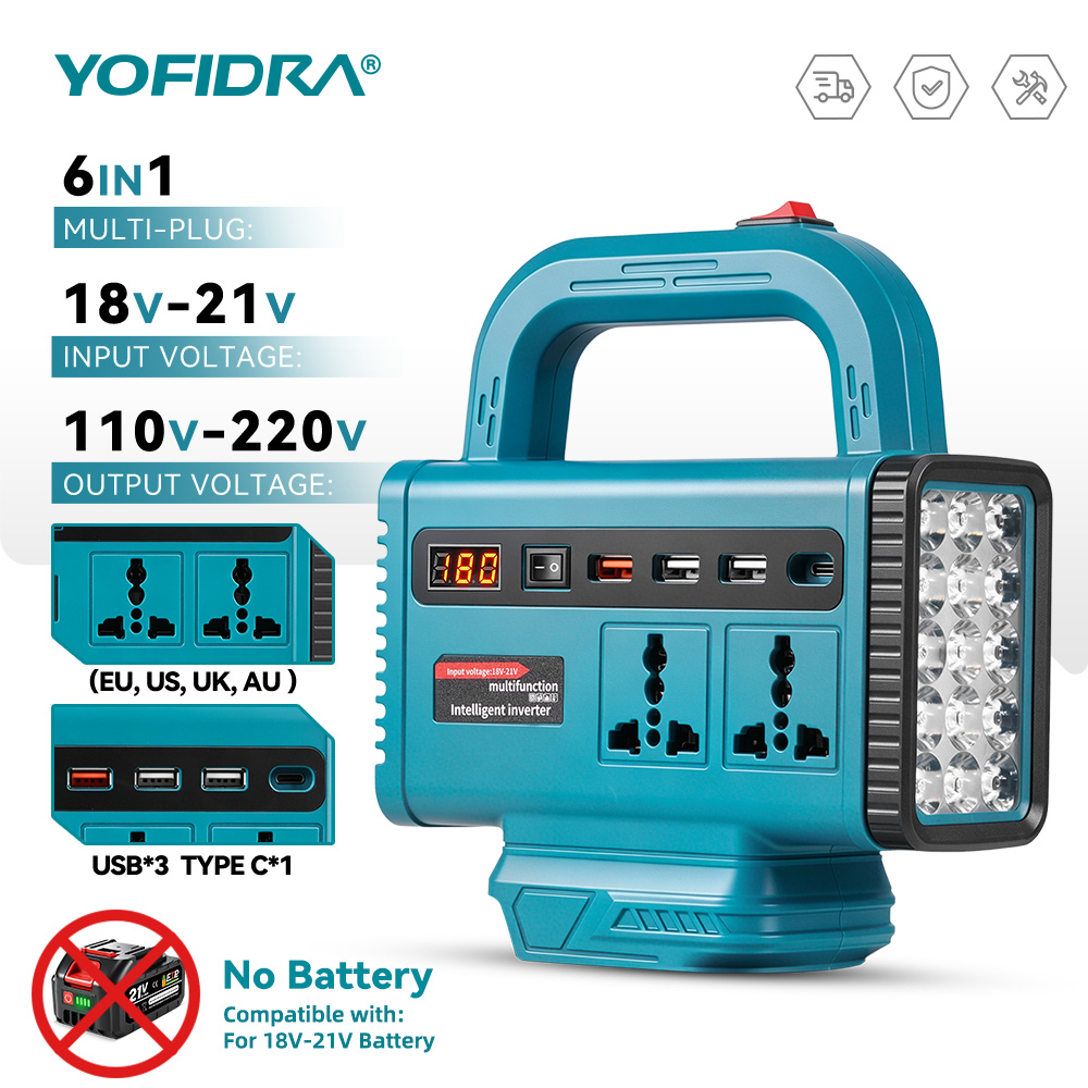 Power Outage Light - Inversor de energia portátil YOFIDRA 220V,